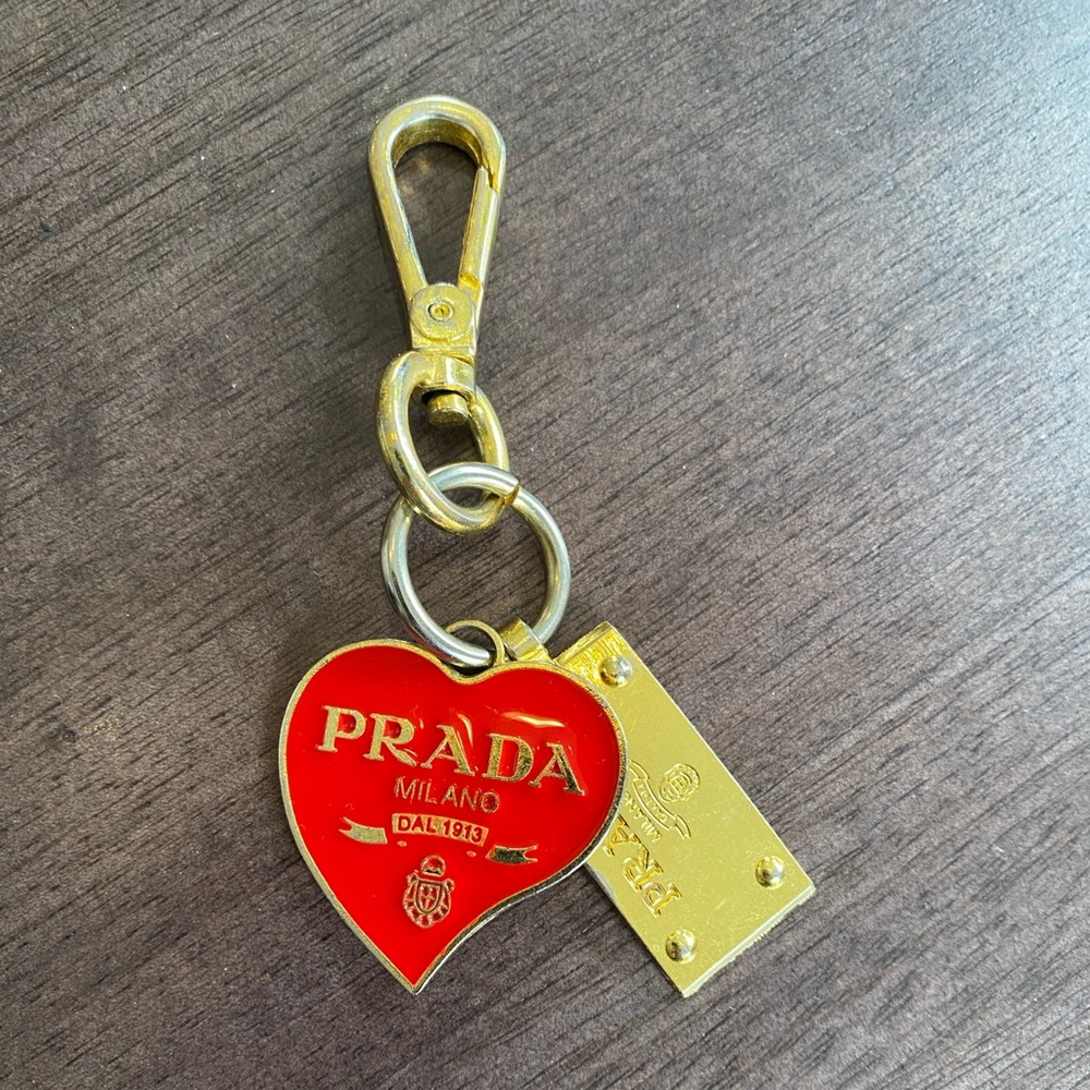 Authentic Prada heart keychain